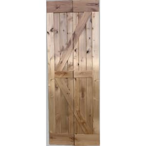 30 in. x 84 in. Bifold Solid Core Clear Gloss Finished Alder Wood Barn Door Slab