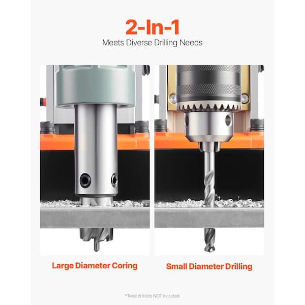 Magnetic Drill,1550W 2 in. Boring Diameter Portable Electric Mag Drill Press with Variable Speed 2922 lbs./13000N 500RPM
