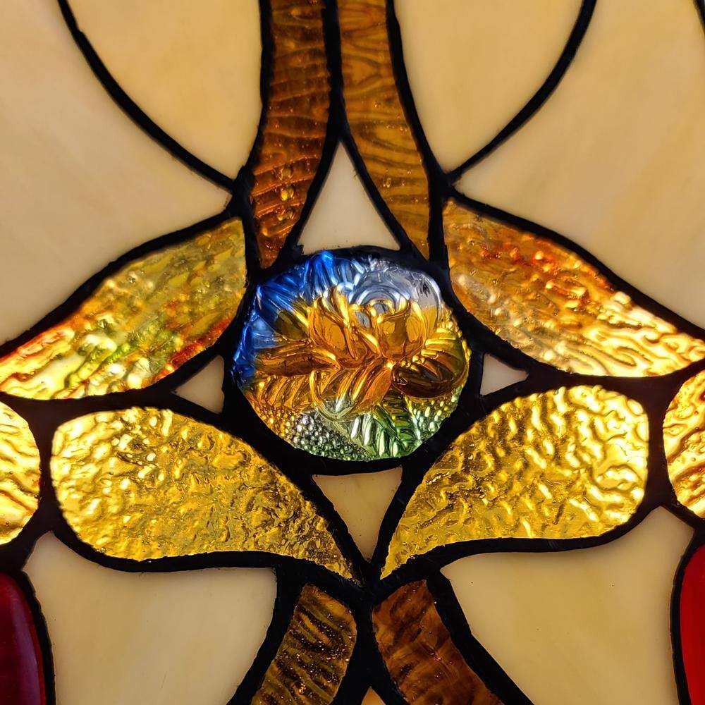 Antique Bronze Tiffany-Style Stained Glass Floor Lamp