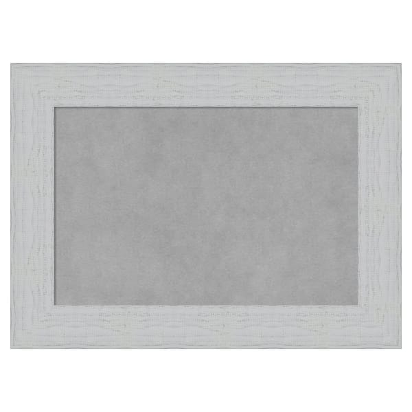 Amanti Art Shiplap White 22 in. x 16 in Framed Magnetic Board