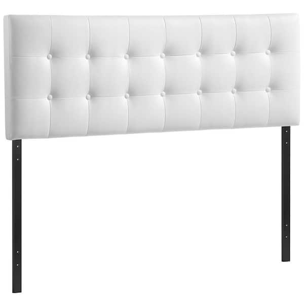 MODWAY Emily White Queen Upholstered Vinyl Headboard