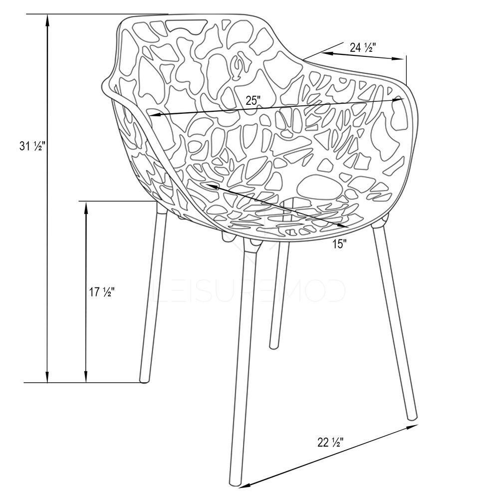 Devon Yellow Aluminum Modern Outdoor Dining Chair with Floral Cut-Out Design