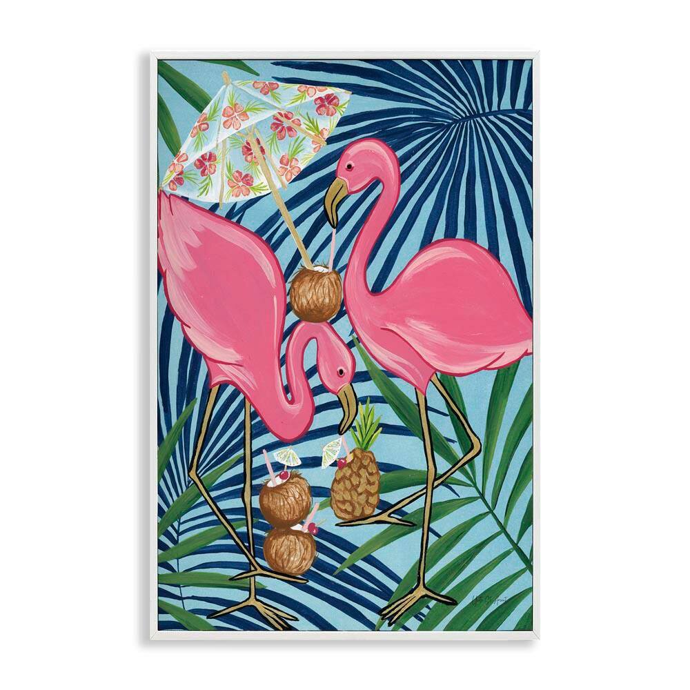 Flamingo Happy Hour by Yvette St. Amant White Framed Animal Giclee Art Print 24 in. x 16 in. price history on PriceWatchPro