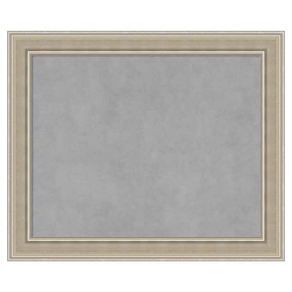 Amanti Art Mezzo Silver 24 in. x 20 in. Framed Magnetic Board