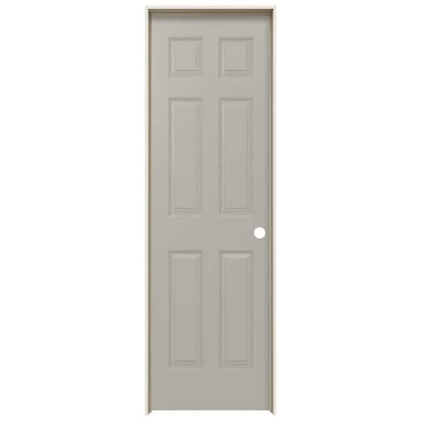 JELD-WEN 24 in. x 80 in. Colonist Vanilla Painted Left-Hand Smooth Solid Core Molded Composite MDF Single Prehung Interior Door