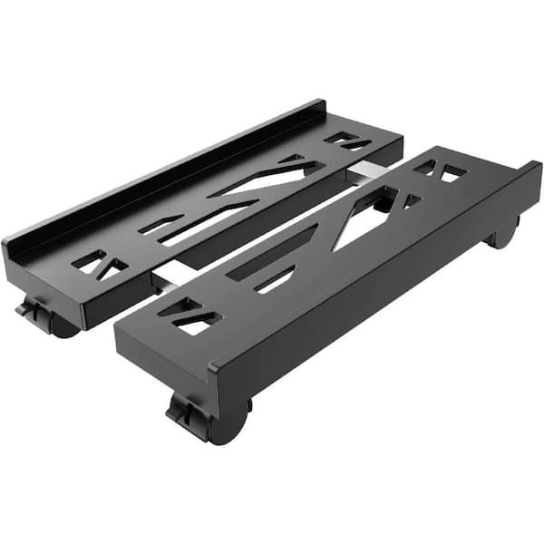 Adjustable Mobile CPU Stand, Ventilated Computer Tower Stand PC Tower Stand with 4 Caster Wheels (Black)