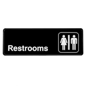 9 in. x 3 in. Unisex Restrooms Sign (15-Pack)