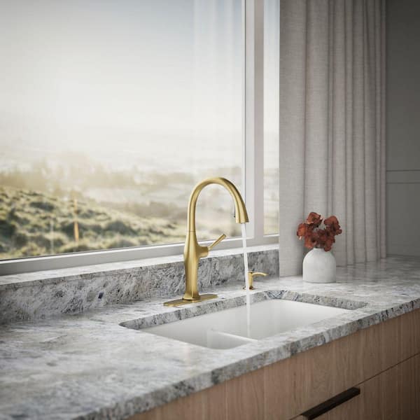 KOHLER Sundae Single-Handle Pull Down Sprayer Kitchen Faucet in