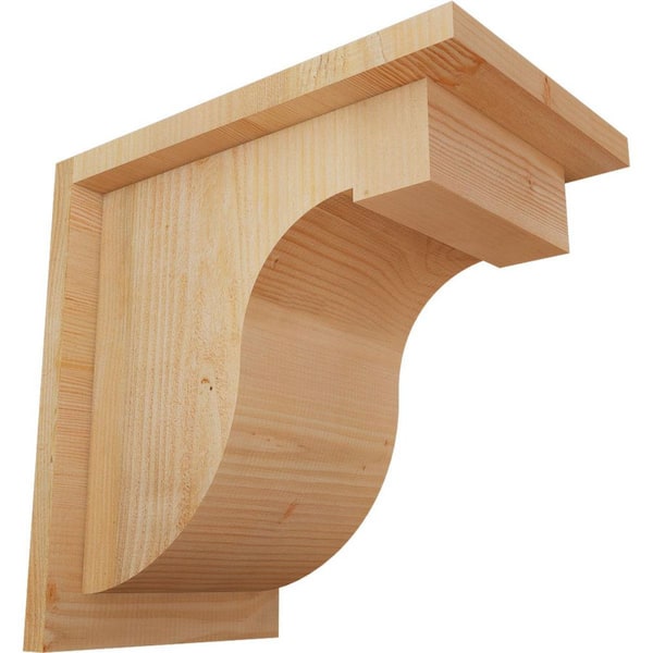 Ekena Millwork 8 in. x 12 in. x 12 in. Douglas Fir Del Monte Rough Sawn Corbel with Backplate