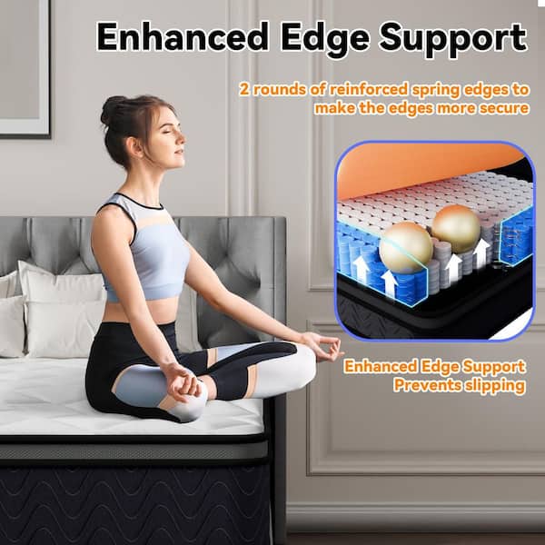 Full Size Medium Hybrid Gel Memory Foam 10 in. Innerspring Pillow Top Hypoallergenic and Cooling Mattress