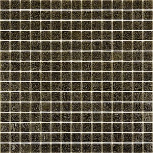 Dune Glossy Peanut Brown 12 in. x 12 in. Glass Mosaic Wall and Floor Tile (20 sq. ft./case) (20-pack)