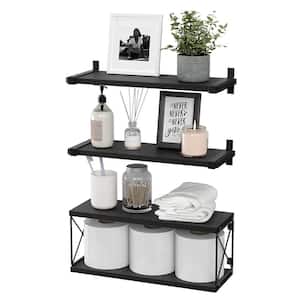 16.5 in. W x 5.9 in. D Black Decorative Wall Shelves Wall Mounted