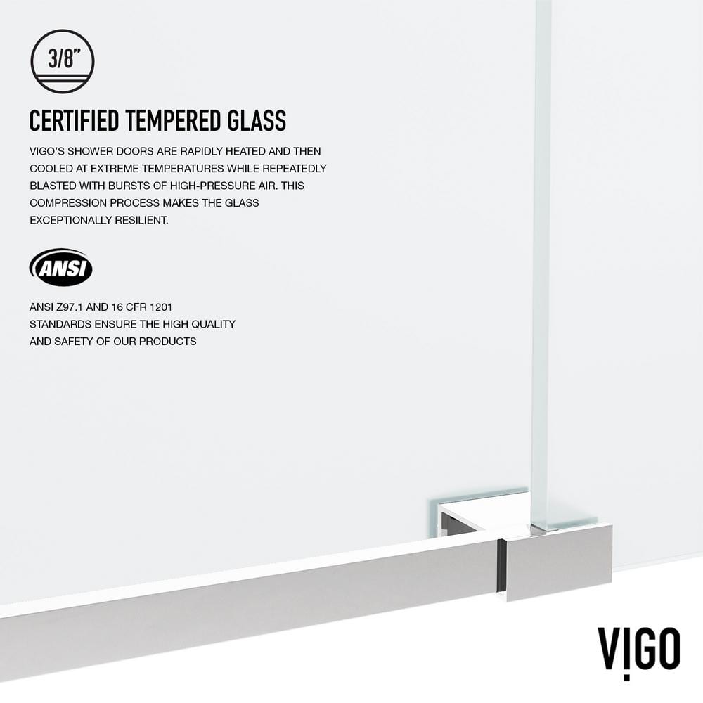 Elan 56-60" Frameless Frosted Glass Sliding Shower Door