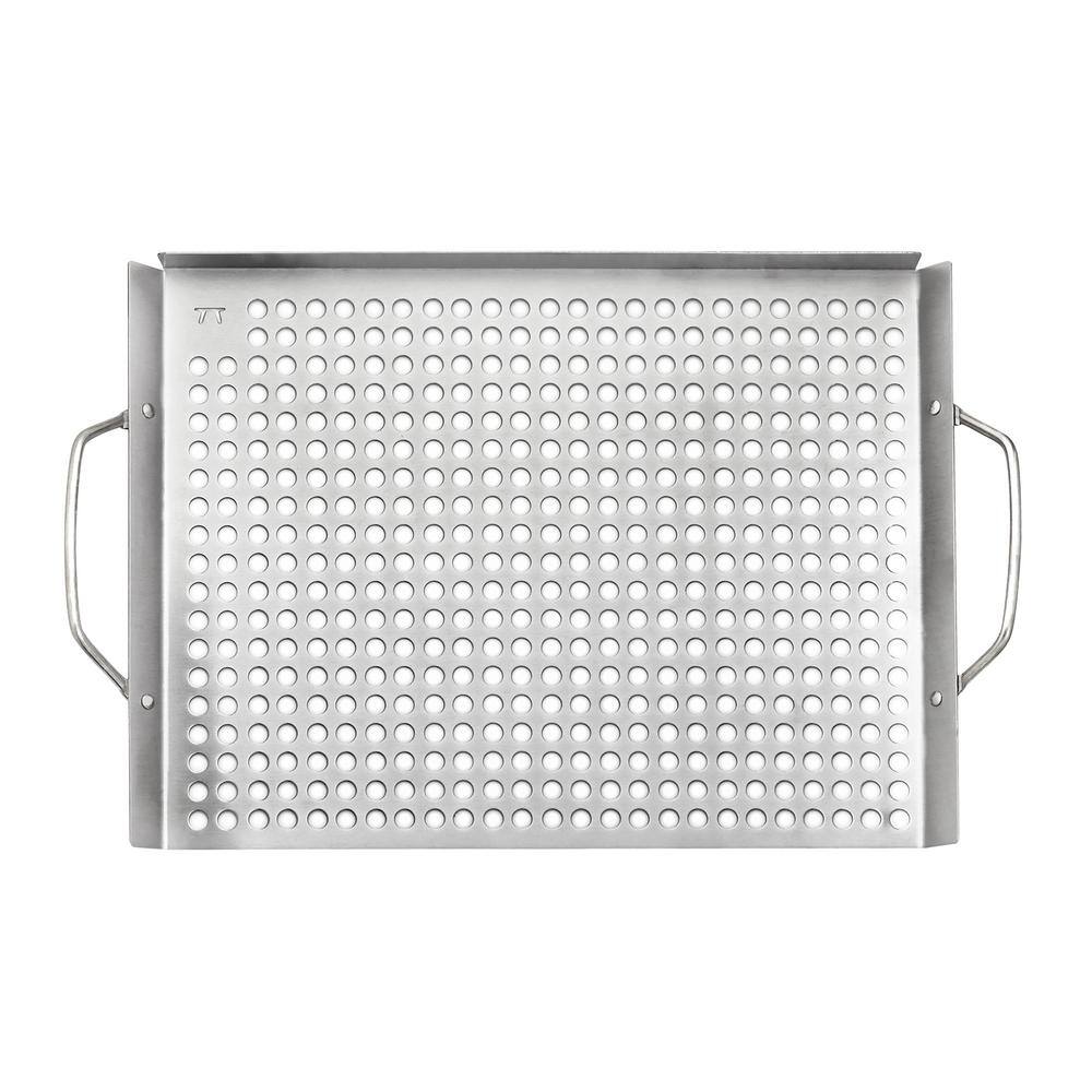 Outset Stainless Steel Perforated Grill Topper Grid with Handles