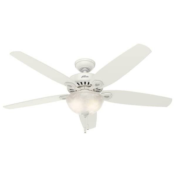 Hunter Builder Great Room 56 in. Indoor Snow White Bowl Ceiling Fan with Light Kit