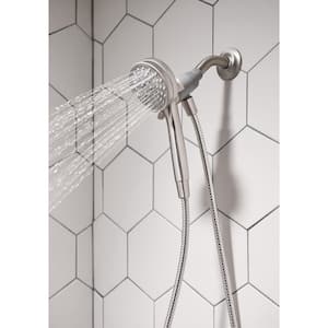 Attract with Magnetix 6-Spray Single Wall Mount 3.75 in. Handheld Adjustable Shower Head in Spot Resist Brushed Nickel