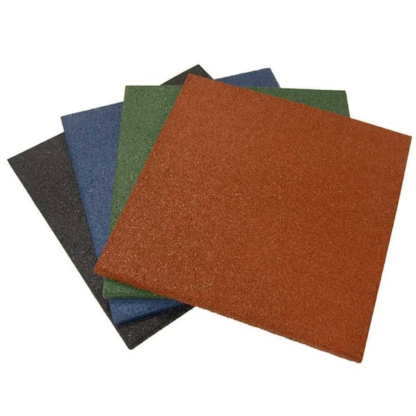 Rubber-Cal "Eco-Sport" Interlocking Rubber Flooring Tiles, Terra Cotta 1 in. x 19.5 in. x 19.5 in. (1 Pack)