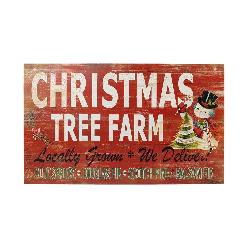 MERRILY 30 x 18 inch Christmas Tree Farm Wooden Plaque HJAR1805X The