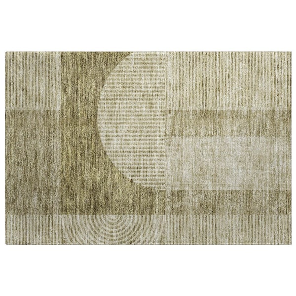 Dream Shag Premium Machine Washable Abstract ADS711 Taupe 2 ft. x 3 ft. Accent Rug