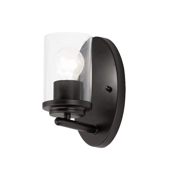 Maxim Lighting Corona 4.5 in. 1-Light Black Wall Sconce Vanity Light