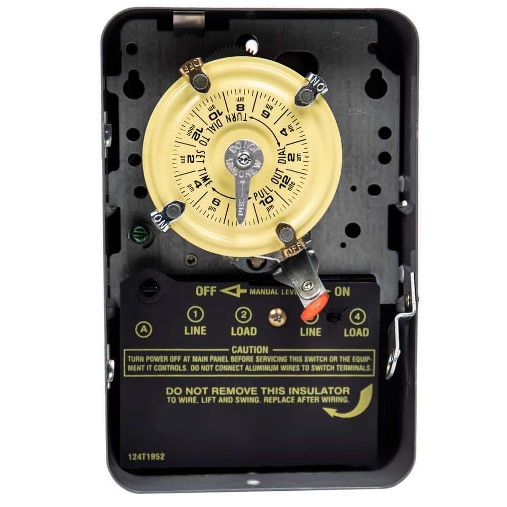 Electric Water Heater Time Switch 40-Amp 240-V Override Switch Steel Enclosure 