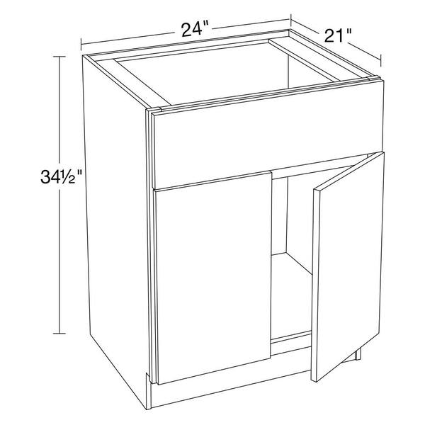 LessCare Newport 42" Bathroom Vanity Sink Base Cabinet - Maple, 2 Drawers, 2 Doors