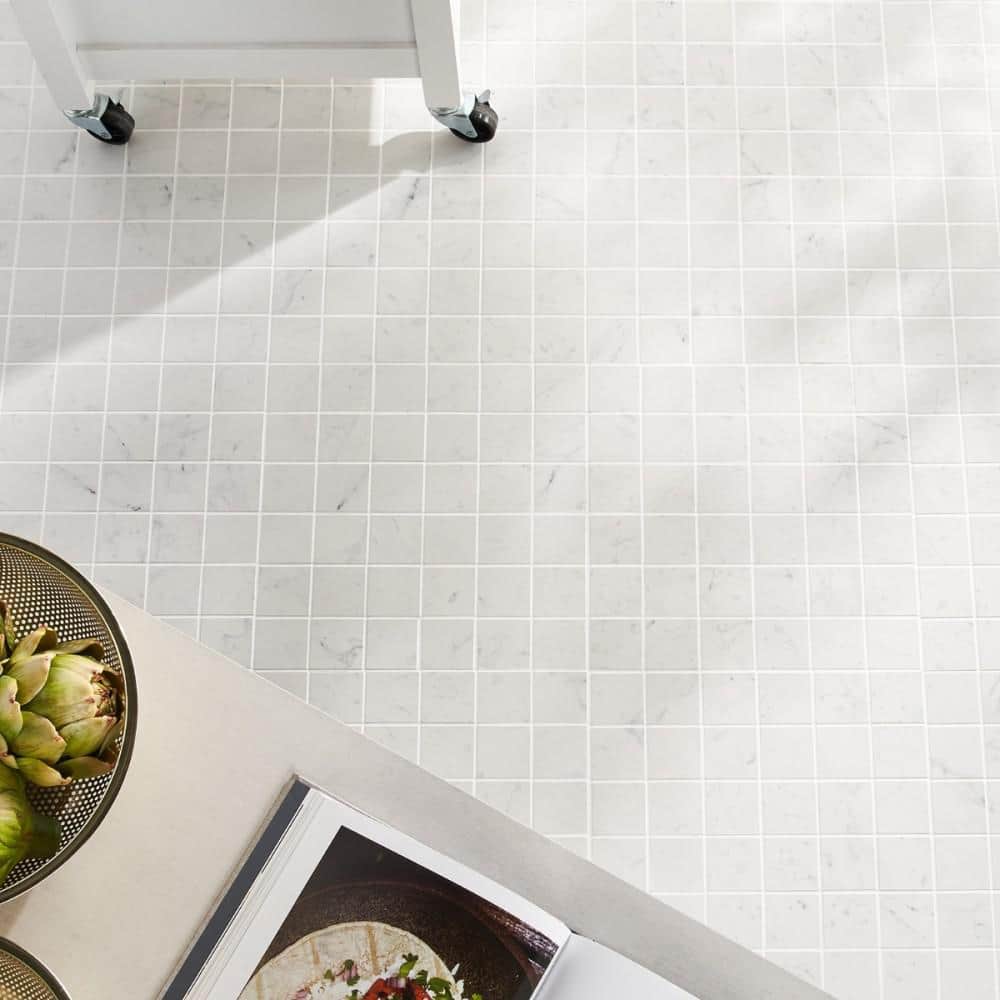 Carrara Giola Matte Porcelain Mosaic Tile for Kitchen and Bathroom