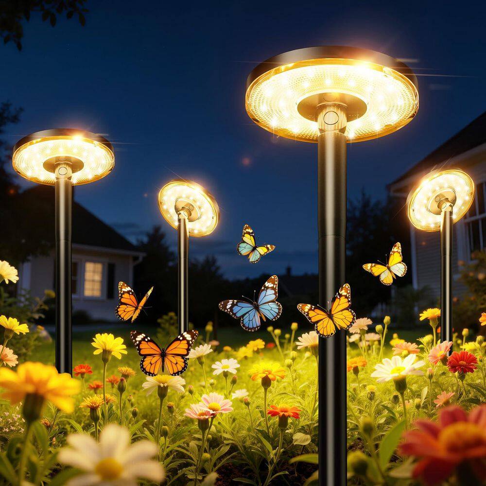 Tall Obsidian Black ABS & Metal Solar Adjustable 28LED Pathway Light, IP65 Waterproof All-Season Landscape Lamp, 6 Pack price history on PriceWatchPro