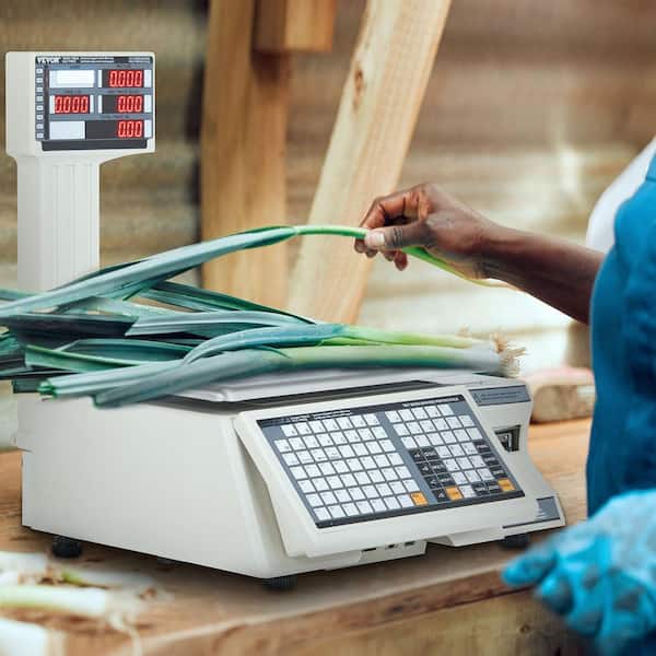 Electronic Price Computing Scale 66lbs., LED Food Scale Digital Deli Weight Scales, LCD and LED Digital Commercial Food
