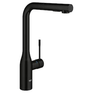 Essence Single-Handle Pull-Out Sprayer Kitchen Faucet with Dual Spray in Matte Black