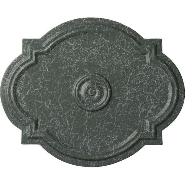 Ekena Millwork 1" x 21-1/4" x 17-3/8" Polyurethane Waltz Ceiling Medallion, Athenian Green Crackle