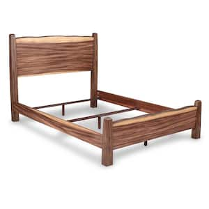 Forest Retreat Live Teak Wood Brown Queen Bed