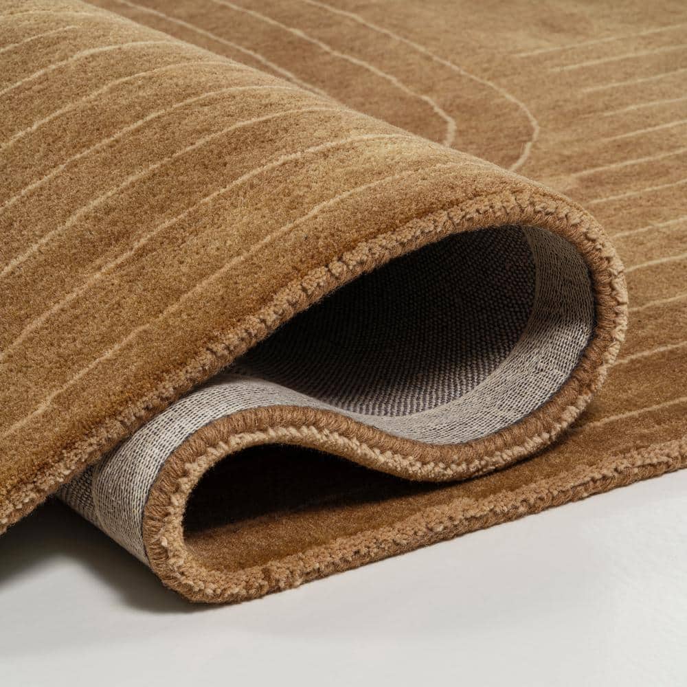 Handmade Light Brown/Beige Wool Abstract 6' x 9' Area Rug