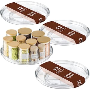 Clear 360° Rotating Lazy Susan Turntable Organizer with Non-Slip Base for Cabinet Pantry Fridge Bathroom 4 Pack