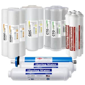 6-Stage Reverse Osmosis RO System 2-Year Replacement Water Filter Cartridge Pack, with Alkaline Filter 10 in. x 2.5 in.