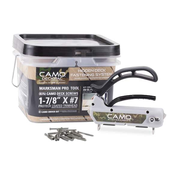 CAMO DeckPac 875 1-⅞ in. Exterior Coated Trimhead Hidden Edge Deck Screws with Marksman Pro and Driver Bits