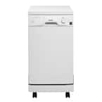 18 in. Portable Dishwasher in White with 8 Place Setting Capacity