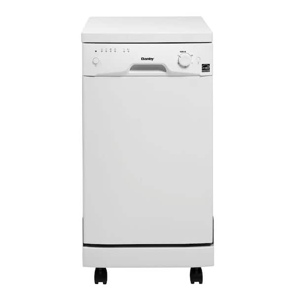 Danby 18 in. Portable Dishwasher in White with 8 Place Setting Capacity