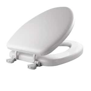 Padded Toilet Seat Elongated Shape Close Front Toilet Seat in White