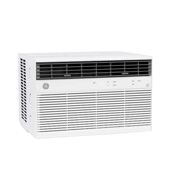 GE 8,000 BTU 115V Window Air Conditioner Cools 350 Sq. Ft. with SMART technology, ENERGY STAR and Remote in White