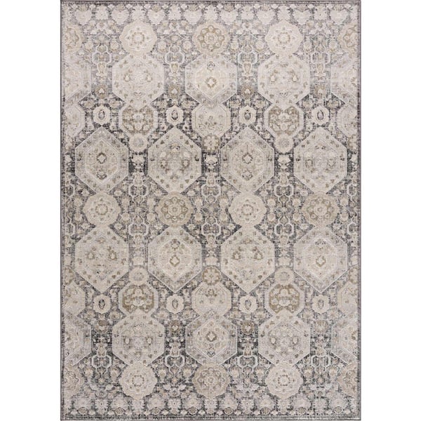 Minoa Beige/Black/Charcoal 8 ft. x 10 ft. Area Rug