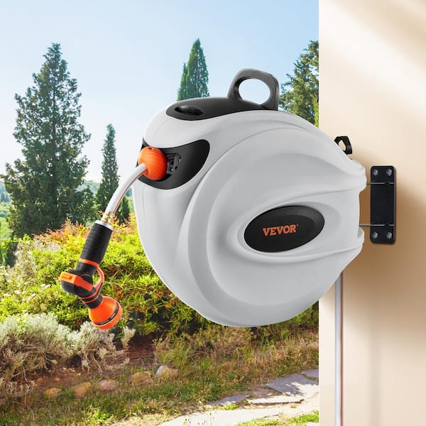  JKGHK Wall-Mounted Hose Reel Hose Box, Retractable Garden Hose  Reel, can be swiveled 180 ° Equipped with Adjustable Nozzle and System  Parts : Patio, Lawn & Garden