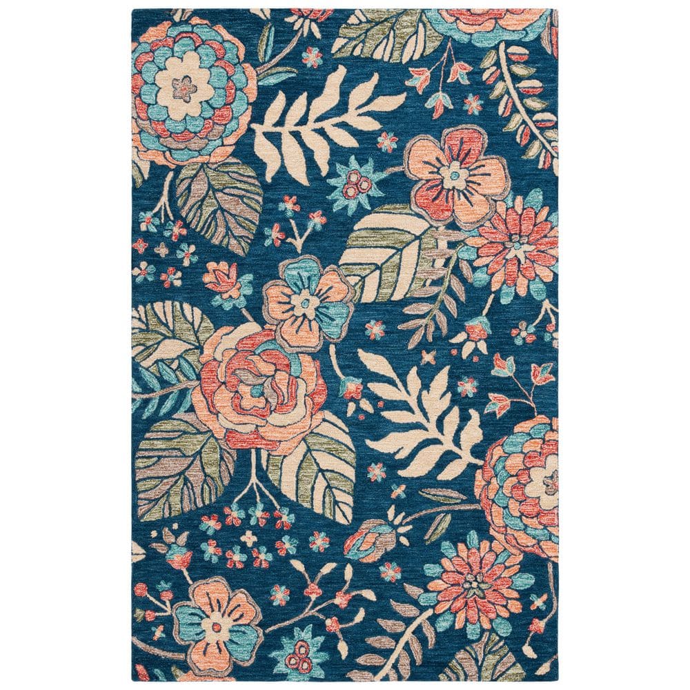Jardin 5 ft. x 8 ft. Blue/Green Leaf Floral Area Rug price history on PriceWatchPro