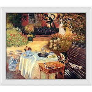 The Luncheon by Claude Monet Galerie White Framed Nature Oil Painting Art Print 24 in. x 28 in.