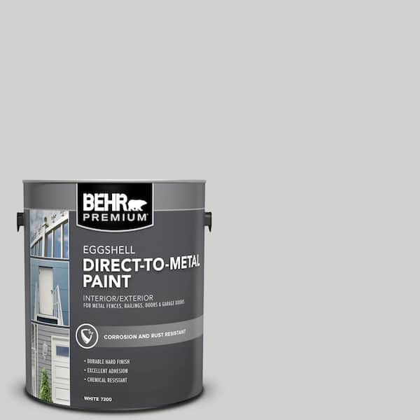 BEHR PREMIUM 1 gal. #N520-1 White Metal Eggshell Direct to Metal Interior/Exterior Paint