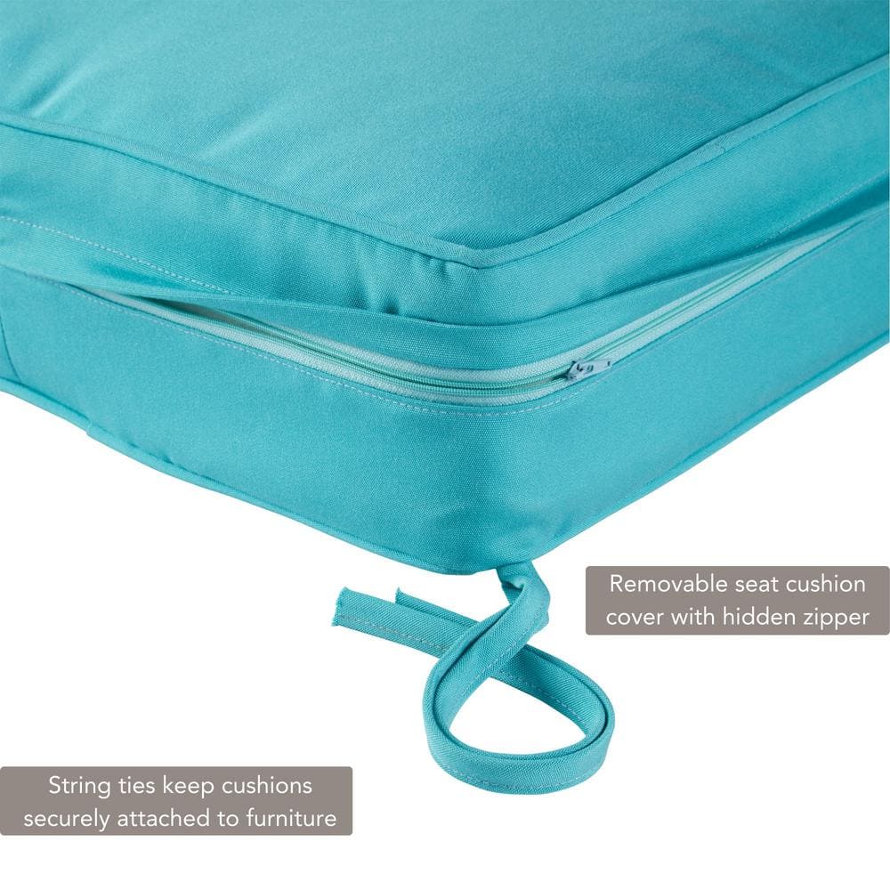 Aruba Turquoise Sunbrella Outdoor Deep Seat Cushion Set