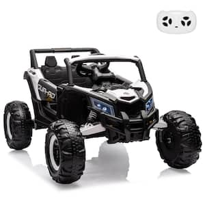 Electric Off-Road UTV Car for Kids - 24V Battery Powered with Remote Control, 200W Motor, Spring Suspension, White