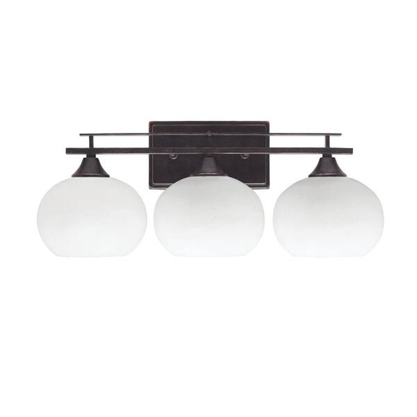 Unbranded Ontario 22 in. 3-Light Vanity Light Dark Granite White Muslin Glass Shade