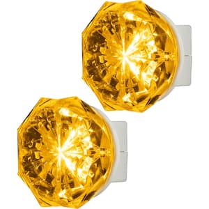 0.5-Watt Warm Amber Jewel Plug In Always On Integrated LED Night Light 2-Pack