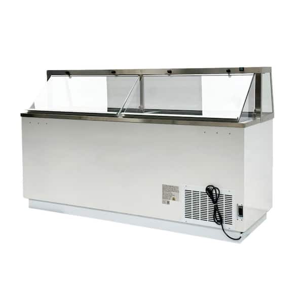 88 cu. ft. NSF Manual Defrost Ice Cream Gelato Display Cabinet Commercial Chest Freezer in White Coated Steel